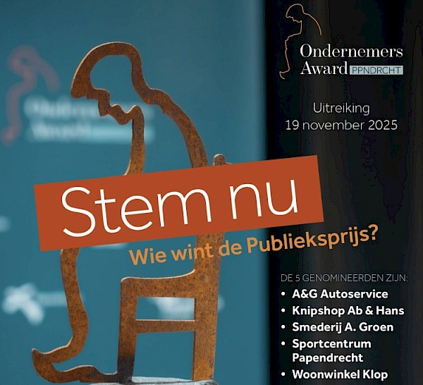 Vijf Papendrechtse bedrijven genomineerd voor Ondernemers Award Papendrecht