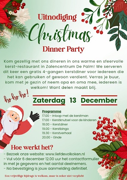 De Palm op zaterdag 13 december omgetoverd tot een warm en sfeervol kerst-restaurant