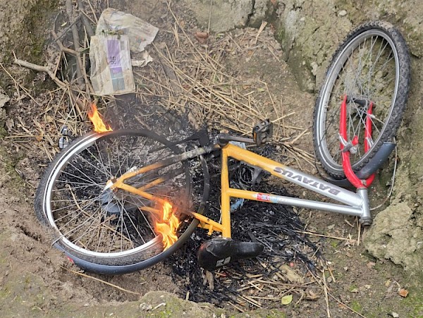 Fiets in brand aan J. H. A. Schaperstraat