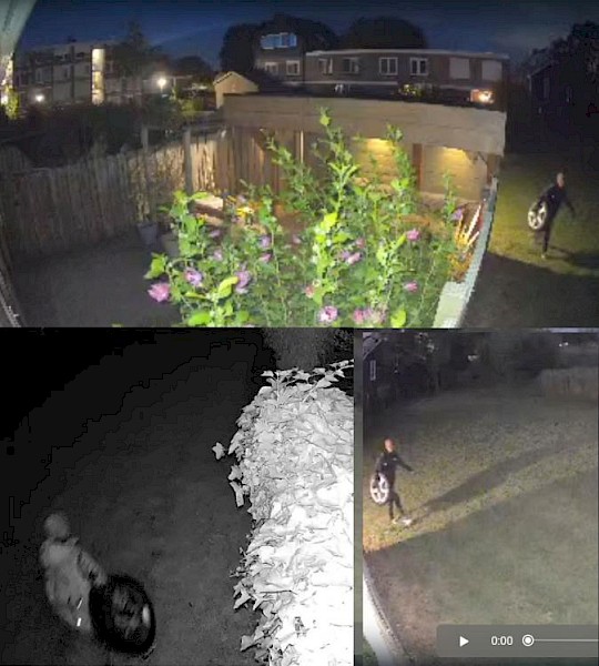 Man loopt 's nachts met autoband over straat in wijk Kraaihoek