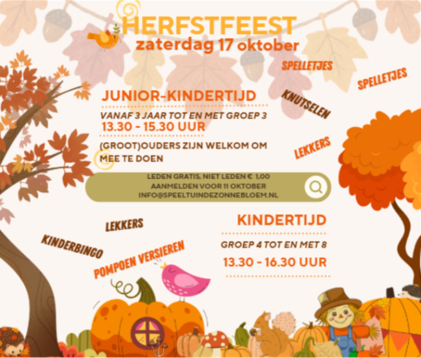 Herfstfeest bij speeltuin De Zonnebloem